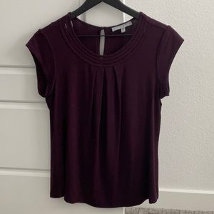 Daniel Rainn- Neck Pleat Detail- Dark Purple- Size M